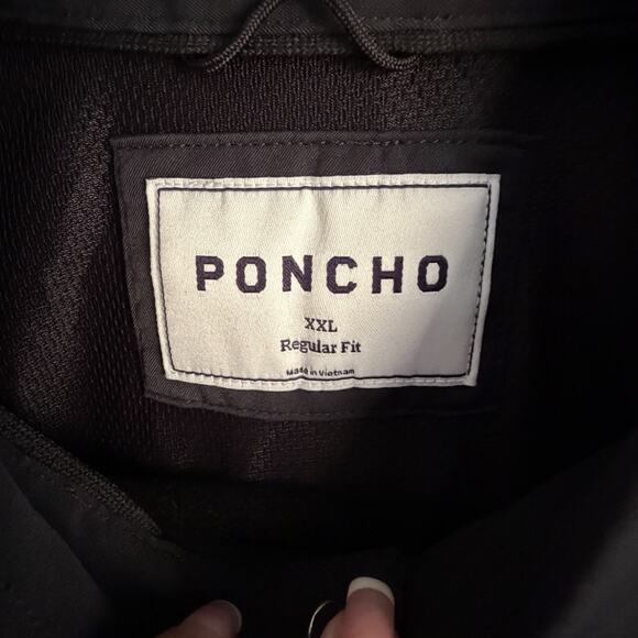 Poncho Shirt Mens 2XL Black Regular Fit Pearl Snap Western Short Sleeve Stretch - Picture 2 of 6